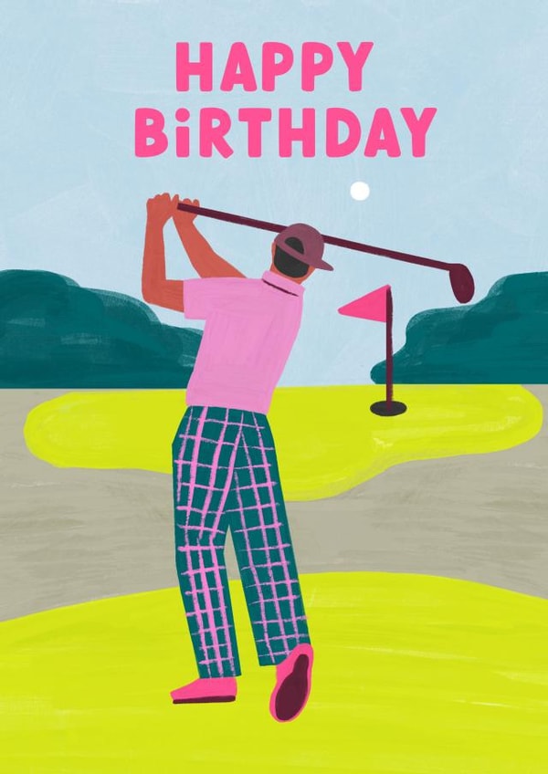 Golfer birthday card created by Catalina Williams
