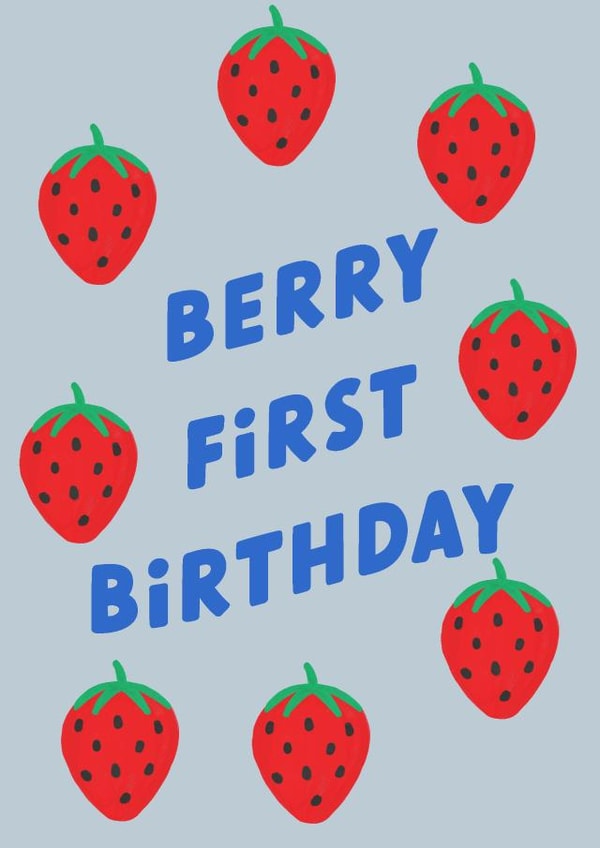 Strawberries Berry First Birthday Card created by Catalina Williams