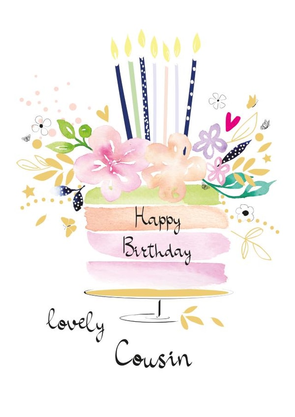 Lovely Cousin Birthday Floral Card created by SABIVO Design by Sabina