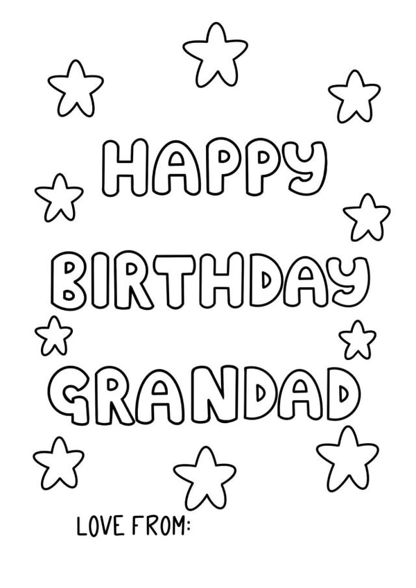 Happy birthday Grandad, Colouring In Card created by Schnauzer Scribbles
