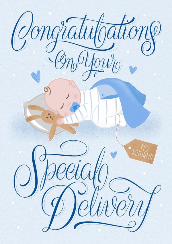 Special Baby Boy Delivery, No Returns! created by Laura Scribbles