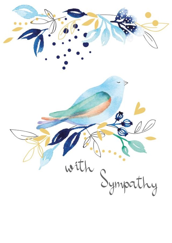 Sympathy Blue Bird Card created by SABIVO Design by Sabina