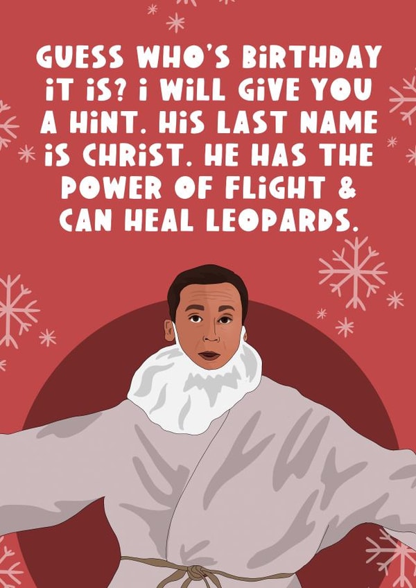 Michael Scott Jesus Christmas Card created by The Foxy Lemon Co.