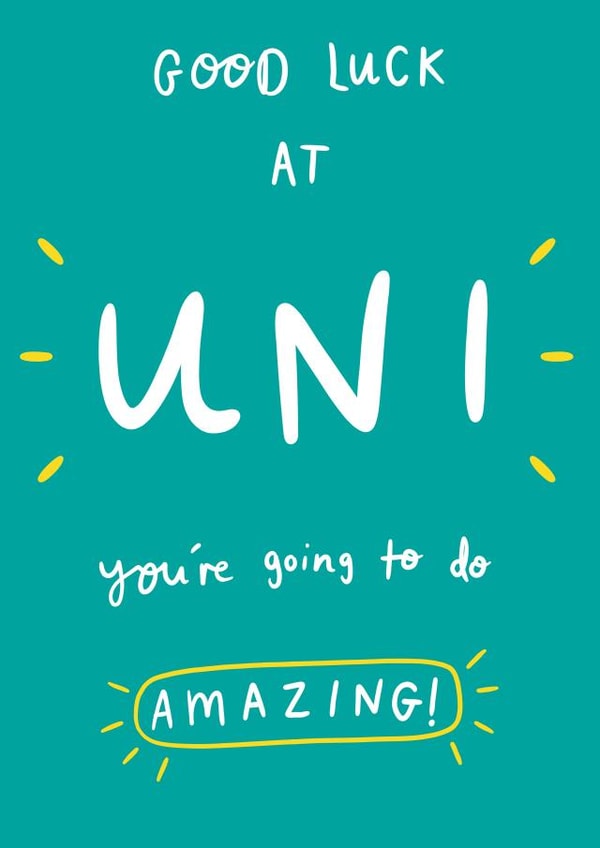 Good Luck at Uni created by Sophie Kent Illustration