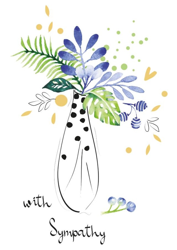 Blue Botanical Sympathy Card created by SABIVO Design by Sabina