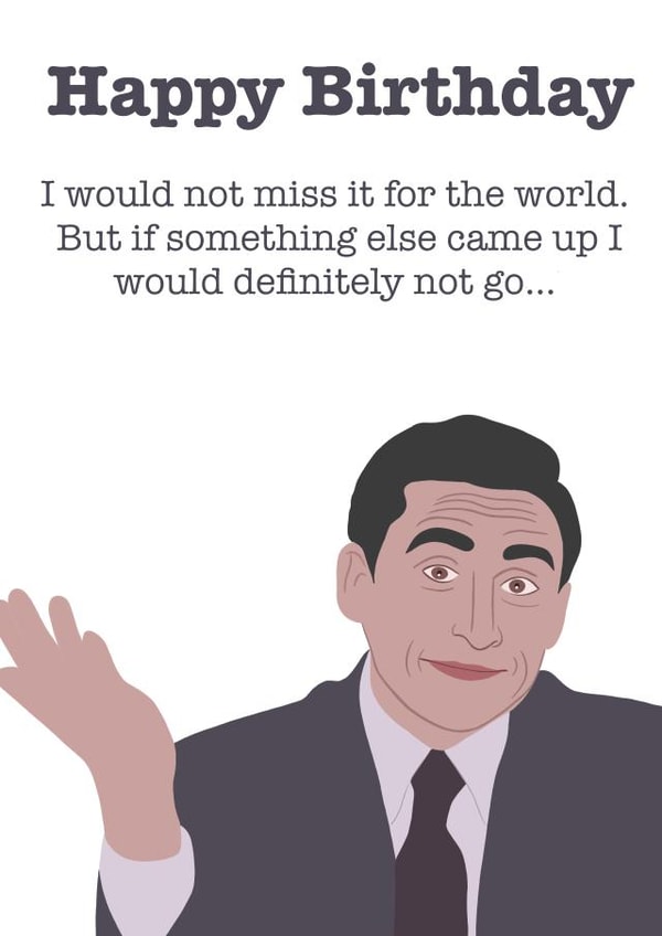 Cheeky Michael Scott Birthday Excuse created by Danielle Louise Designs