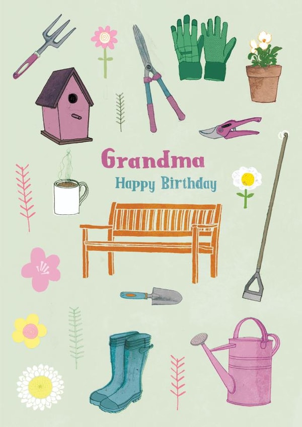 Classic Birthday Card - For Grandma - Gardening created by Pencilface