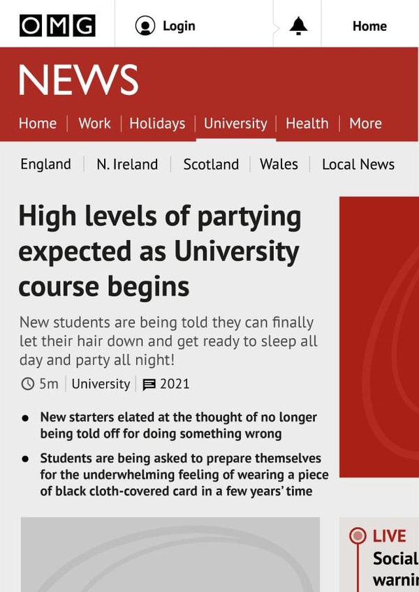 BBC News Good Luck University Card created by Cards from Designers