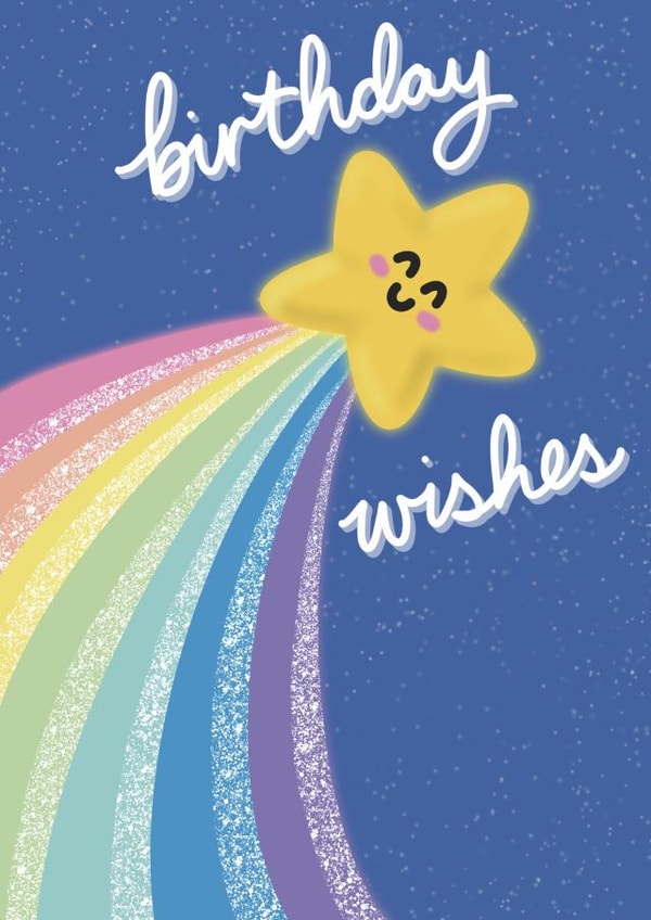 Rainbow shooting star birthday card created by Rainbow Craft Co