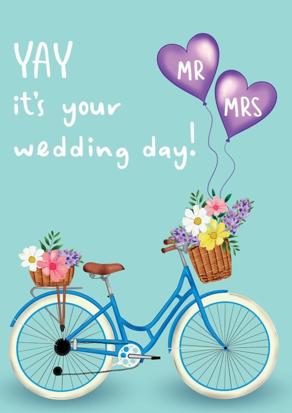 Pretty Bicycle Mr And Mrs Wedding Card created by Amy Florence Design