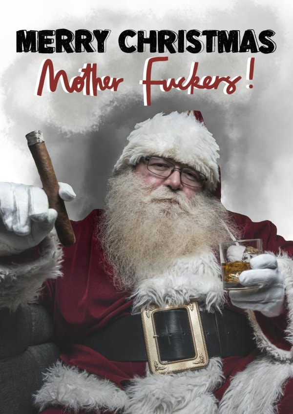 Cheeky Santa Christmas Card created by Lucy and Lolly