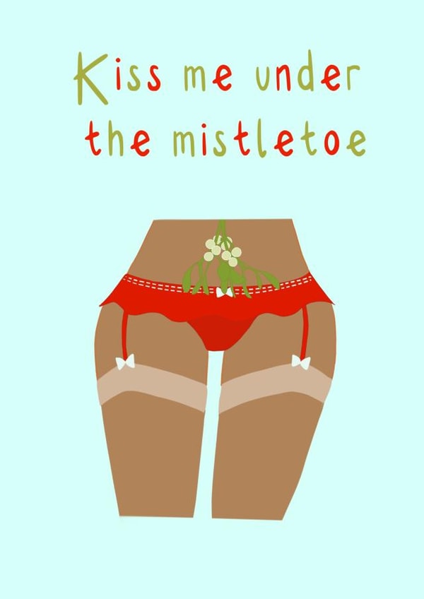 Kiss me under the mistletoe Christmas card created by StuArt