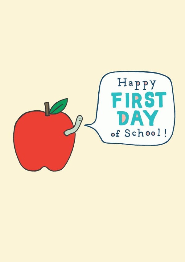 Red Apple, Happy First Day of School Card created by Carla Letters