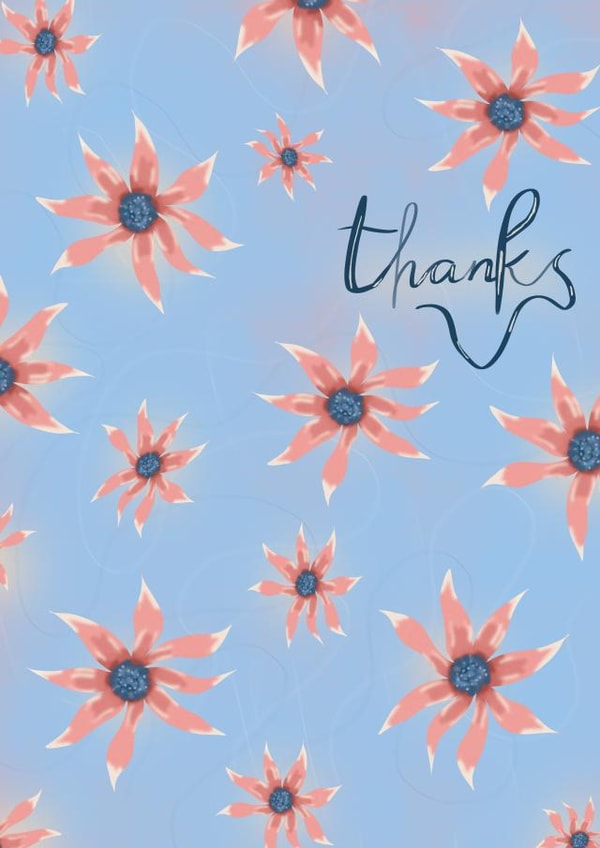 Thank you card flowers created by Ekaterina Miheeva