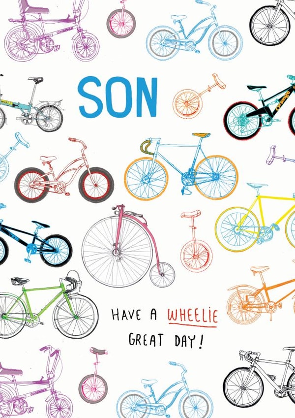 Son wheelie great day bicycle design created by Pencilface