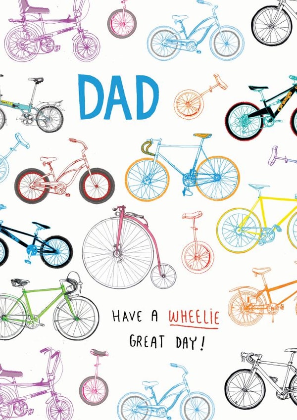 Dad wheelie great day bicycle design created by Pencilface