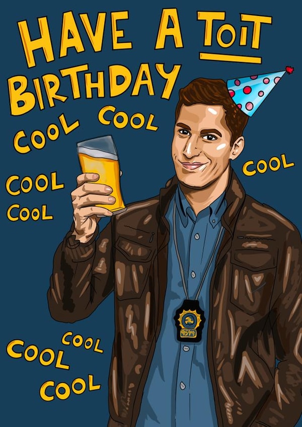 Jake Peralta Birthday Card created by Dark Cult Art