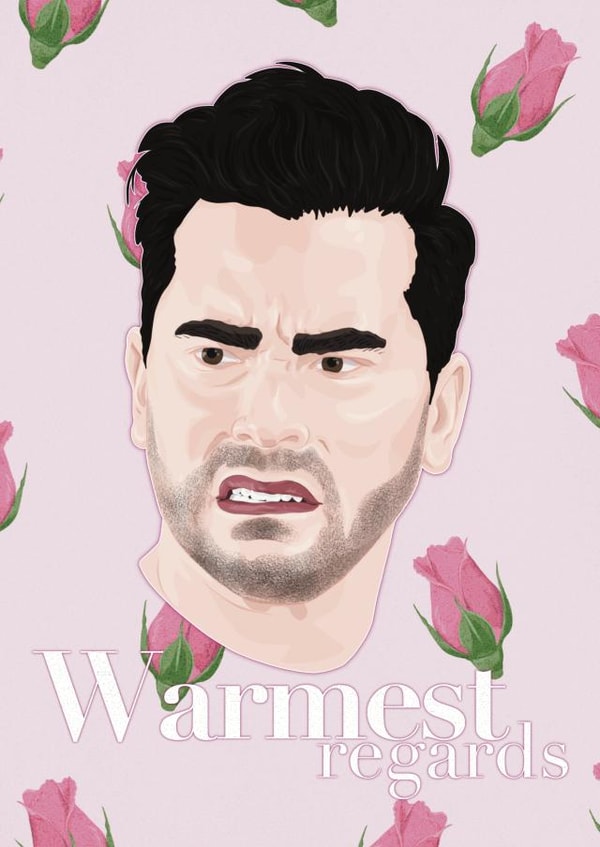 David Rose Schitt’s Creek Warmest Regards Congratulations Card created by ttrappartt