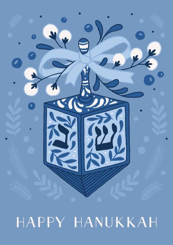 Festive Hanukkah Dreidel created by Paper Raven Co.