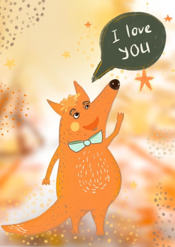 male fox says - I love you created by Ekaterina Miheeva