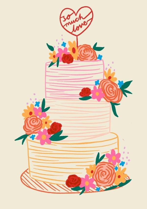 So Much Love - Wedding Cake Card created by Emmy Lupin Studio 