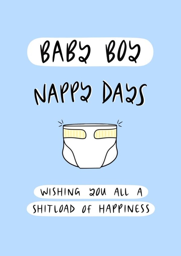 Nappy Days Baby Boy Card created by Muses & May