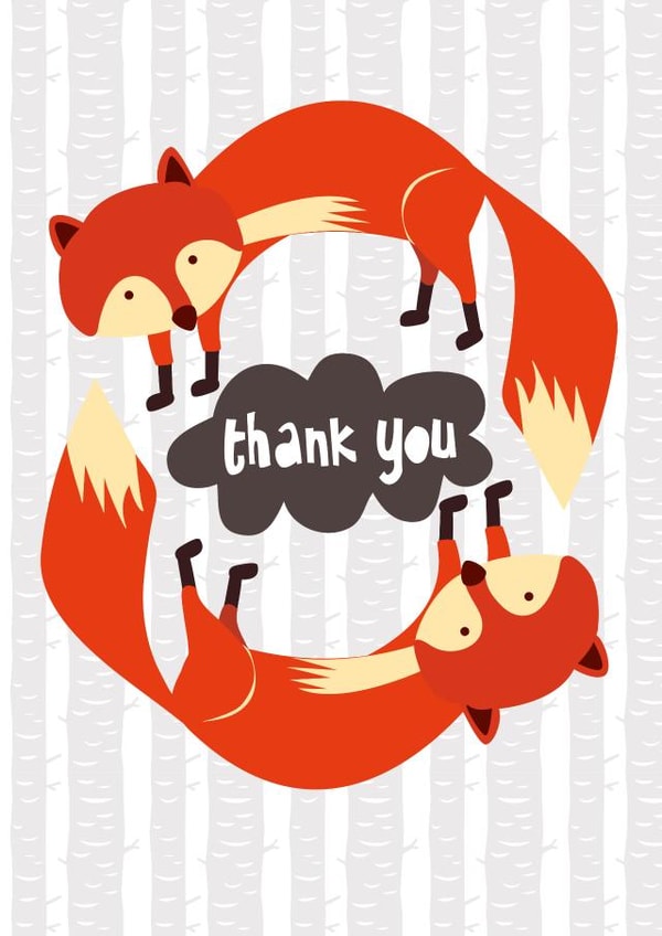 Fox Thank You Card created by Wink Design - Michelle Roberts