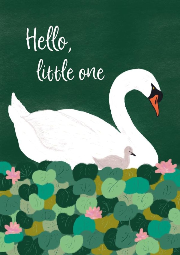 Hello Baby Swan and Gosling New Baby Card created by Erika Firm