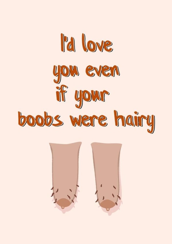 Hairy Boobs Funny Card created by King Kards