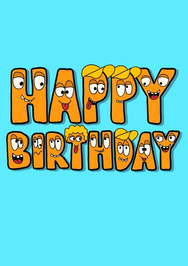 Happy Birthday Characters created by Tom Delves Illustration