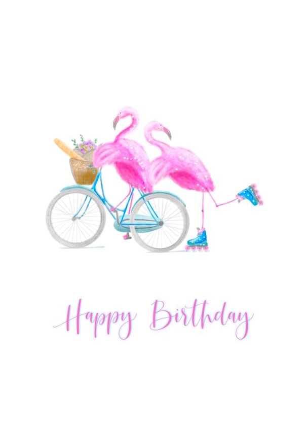 Happy Birthday Flamingo created by Zippy Doodle Designs