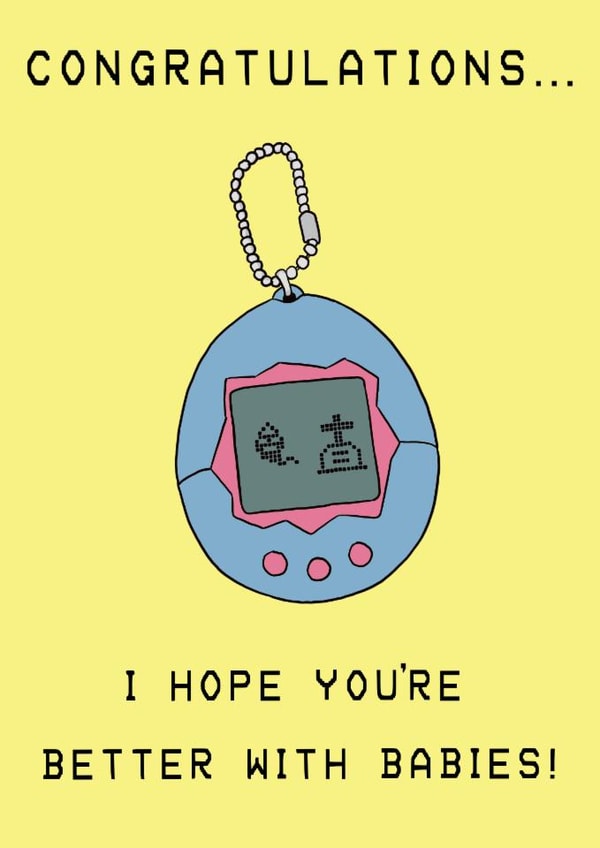 Funny 90’s New Baby Pregnancy Card created by Tiny Tiger
