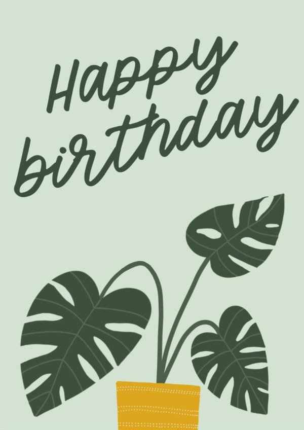 House Plant (Monstera) Birthday Card created by Paper Paradise Designs