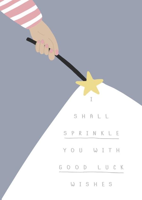 Good luck wishes, magic wand card created by Belly Flops