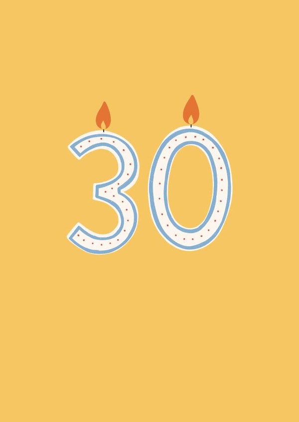 Classic Birthday Card - 30th - Candles created by Lately Studio