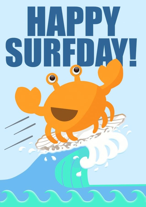 Surfing Crab Birthday created by Planet Pals