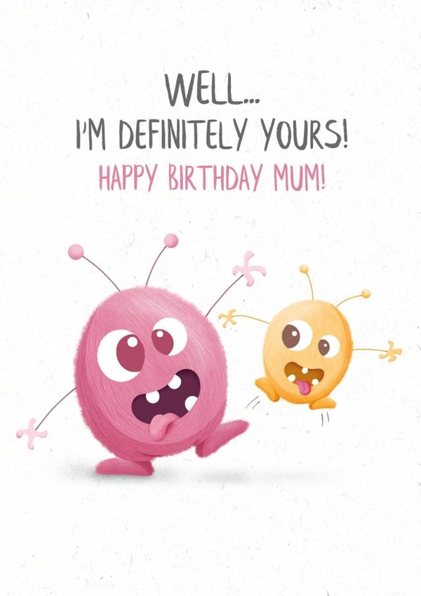 Funny Monster Mum Happy Birthday Card created by Lanther Black
