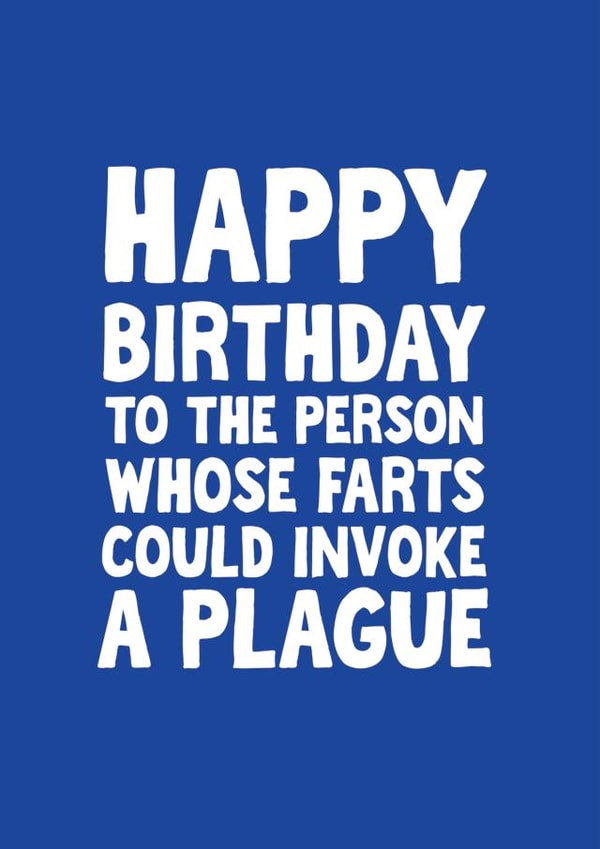 Invoke A Plague Farty Birthday Card created by The Sweary Card Co