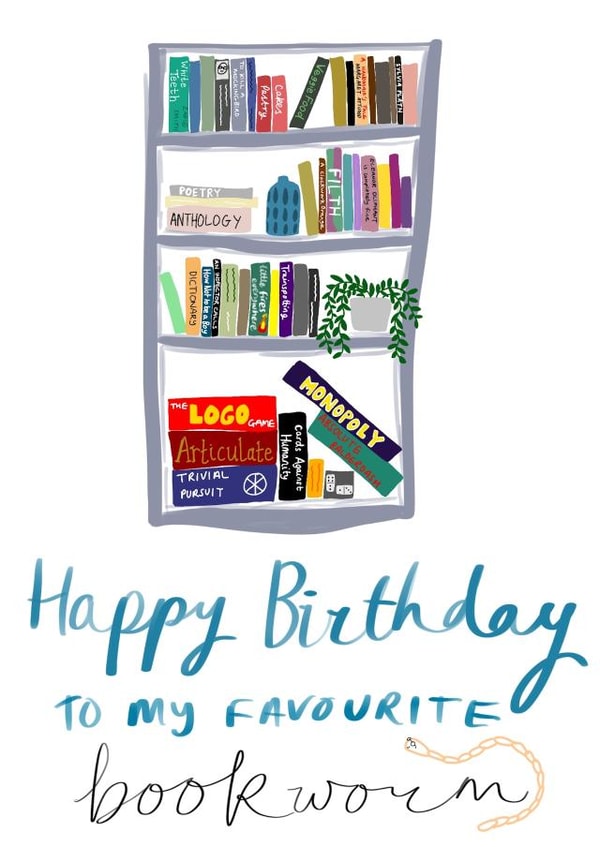 Bookworm Birthday Card created by Zoë Nash