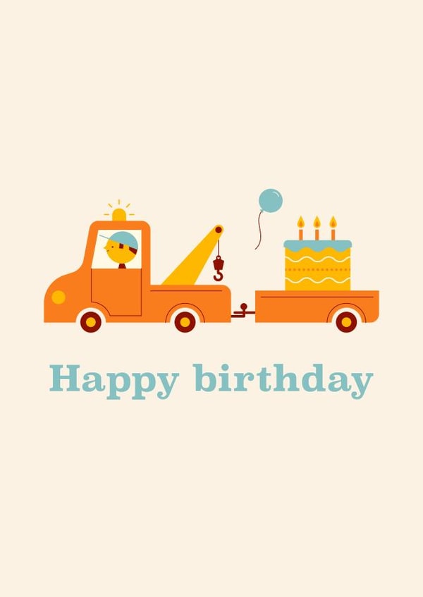 Truck happy birthday card created by Pookie Studio