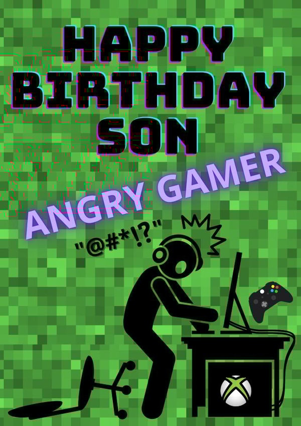 Happy birthday son angry gamer created by Ellie & Co
