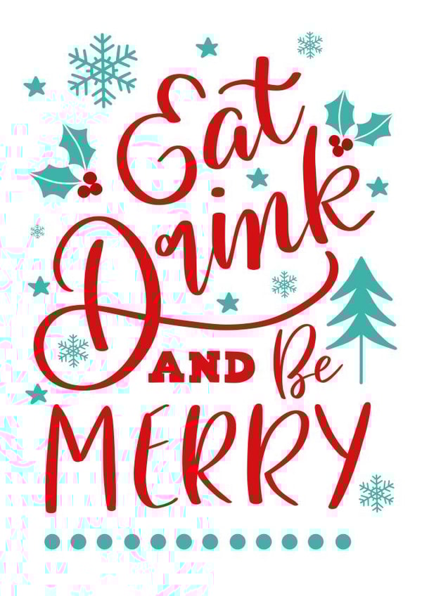 Eat Drink and Be Merry Hand Lettering for Christmas created by Ness Nordberg