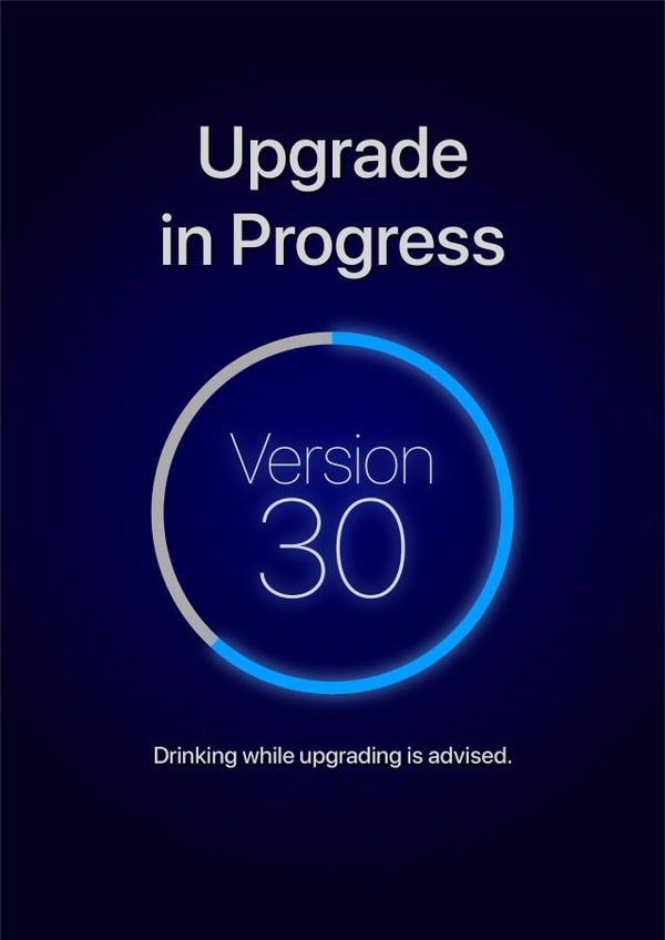 Upgrading to 30 Years Old Birthday Card created by Rosewood Design