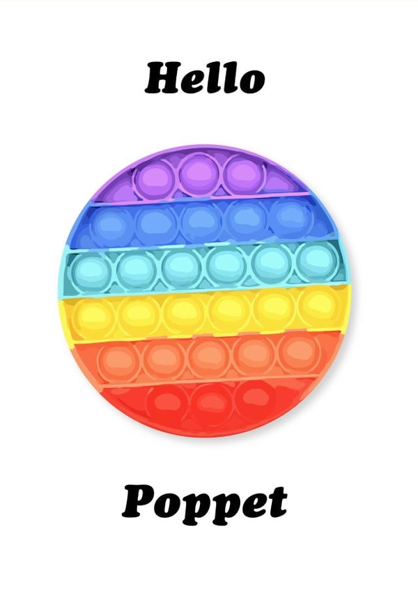 Everybody loves a poppit! Hello Poppet card created by Chloé Lawson