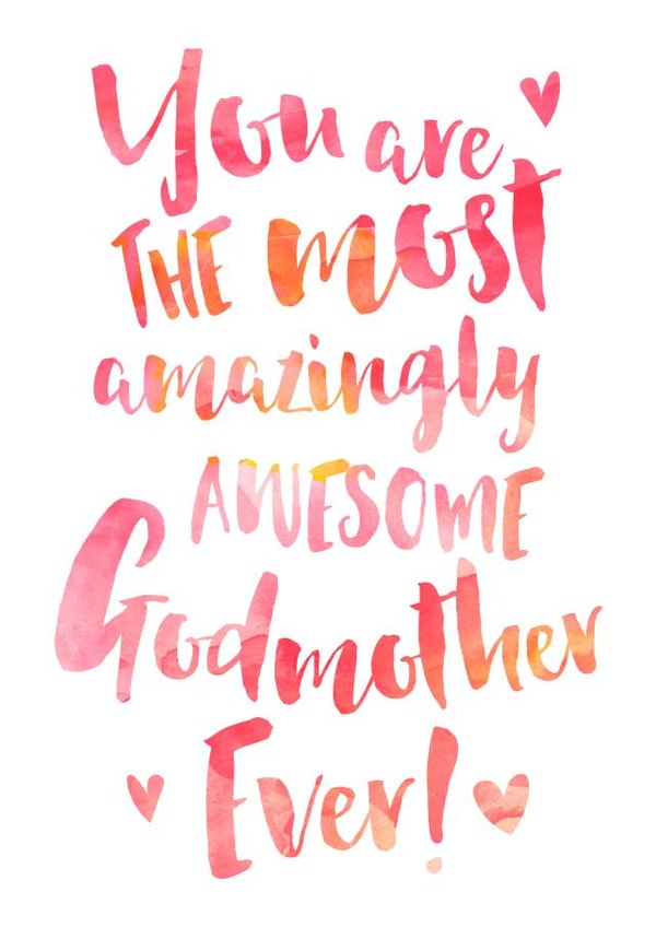Amazingly Awesome Godmother Christening or Birthday Card created by Dig The Earth