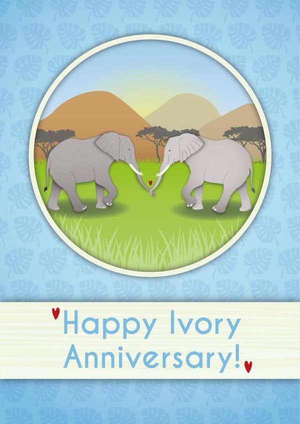 Elephants in Love Ivory Anniversary Card created by Violet Owen Designs