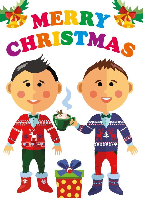 Cute Guys Christmas Card created by Dean Morris Cards