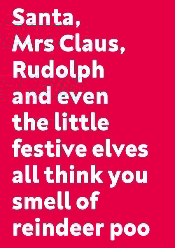 Reindeer Poo Christmas Card created by Dean Morris Cards