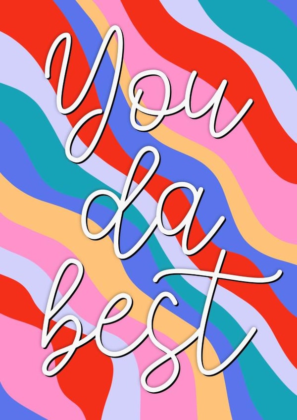 You da best thank you and just because card created by The Girl Next Draw Cards