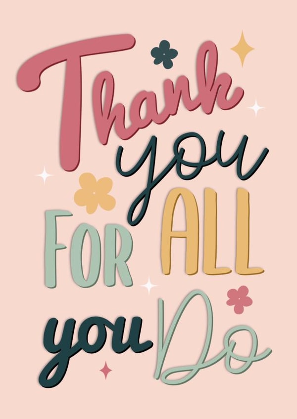 Pretty thank you card created by The Girl Next Draw Cards